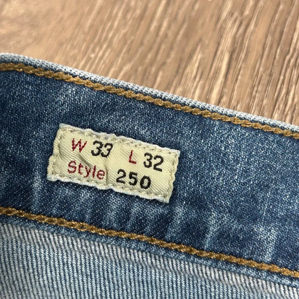 J Crew 250 Stretch Jeans 33x32 Blue Slim Tapered Leg Denim Pants